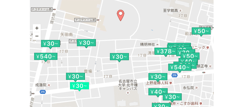 ナゴヤドーム近くのakippa駐車場の料金