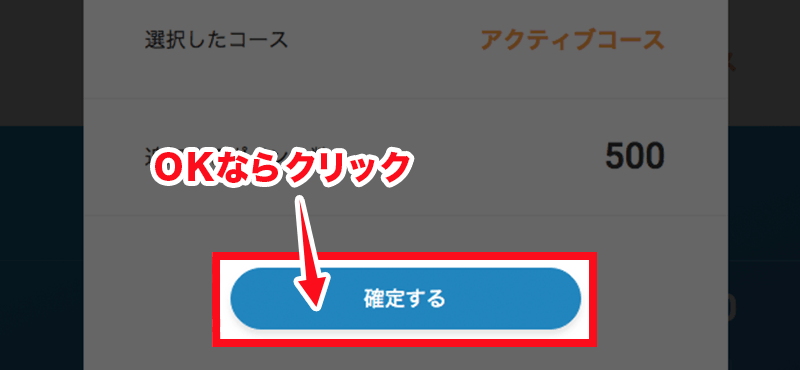 設定に問題なければ確定ボタンを押す